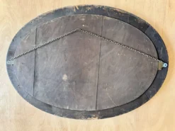 Miroir mural ovale édouardien avec bord biseauté