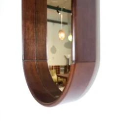 Miroir mural ovale moderniste, Italie années 1960