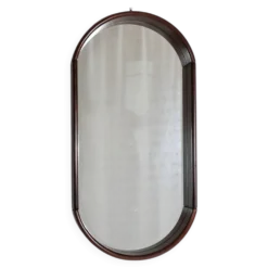 Miroir mural ovale moderniste, Italie années 1960