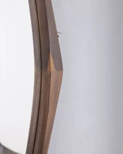 Miroir mural ovale vintage en bois des années 1960, design italien