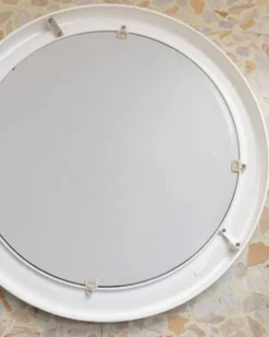 Miroir mural rond Carrara & Matta - Vintage Spiegel blanc - Fabriqué en Italie - Années 1970