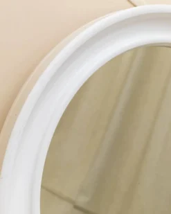 Miroir mural rond Carrara & Matta - Vintage Spiegel blanc - Fabriqué en Italie - Années 1970