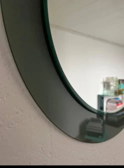 Miroir mural rond décoratif en verre fumé, objet de collection italien de l'ère spatiale