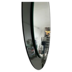 Miroir mural rond décoratif en verre fumé, objet de collection italien de l'ère spatiale
