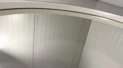 Miroir mural rond en bois blanc XXL, années 1960-1970