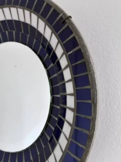 Miroir mural rond en mosaïque danois vintage, marqué B. J. H. Moller, années 1970