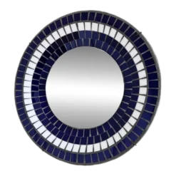 Miroir mural rond en mosaïque danois vintage, marqué B. J. H. Moller, années 1970