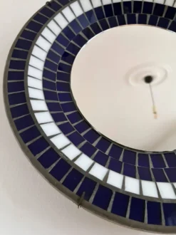 Miroir mural rond en mosaïque danois vintage, marqué B. J. H. Moller, années 1970