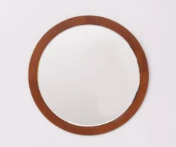 Miroir mural rond en teck des années 1960, Hollande