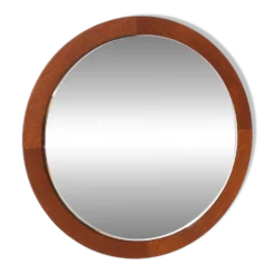 Miroir mural rond en teck des années 1960, Hollande