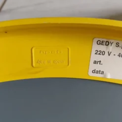 Miroir mural rond lumineux Gedy Space Age jaune – Italie, années 1970