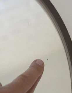 Miroir mural rond vintage des années 1970 / Attribué à Allibert / Miroir de salle de bain style Space Age