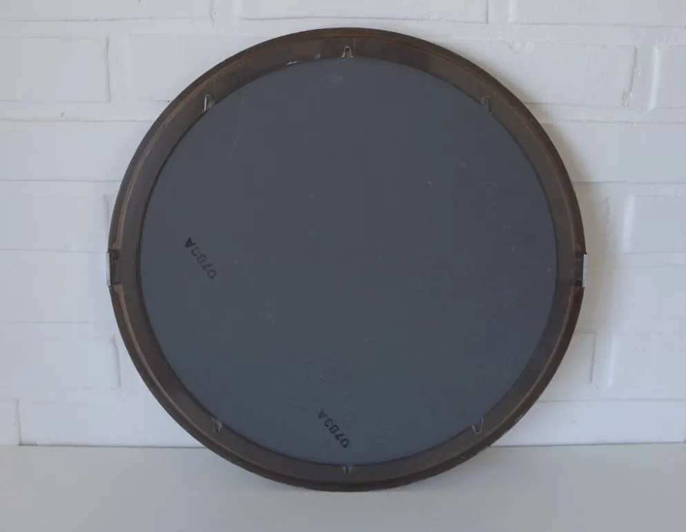 Miroir mural rond vintage des années 1970 / Attribué à Allibert / Miroir de salle de bain style Space Age