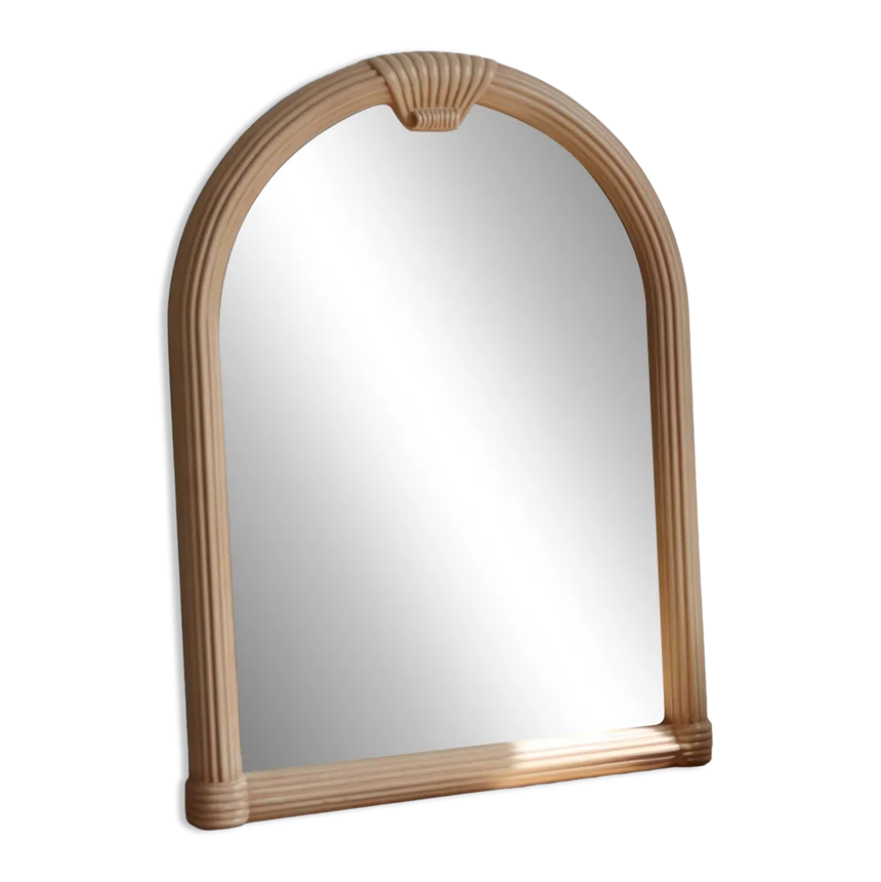 Miroir mural rose poudré arche - Style Art déco - Cadre mouluré