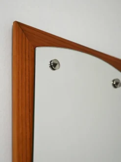 Miroir mural scandinave en acajou, années 1950