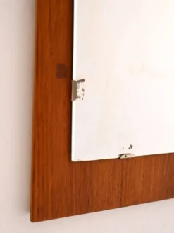 Miroir mural scandinave en teck des années 1960