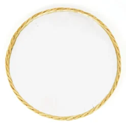Miroir mural scandinave moderne en osier des années 70 Danemark 42cm