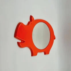 Miroir mural Space Age en forme d'hippopotame Poss Danemark, années 1960/70