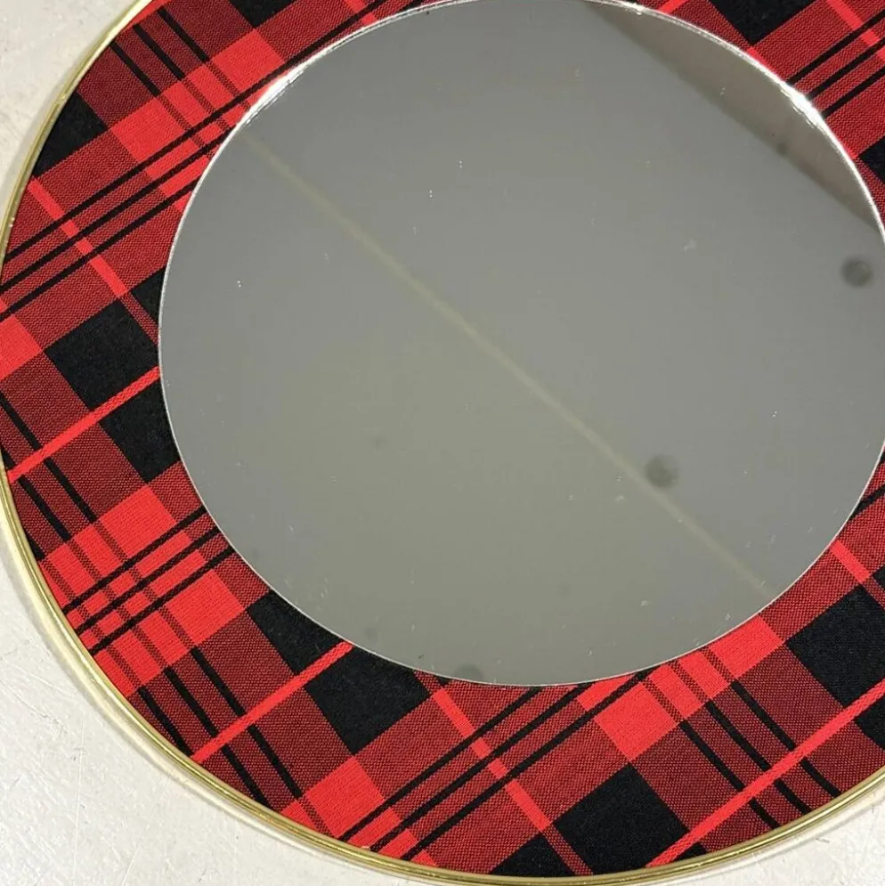 Miroir mural tartan des années 1960