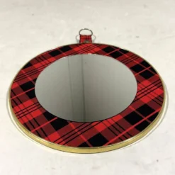 Miroir mural tartan des années 1960