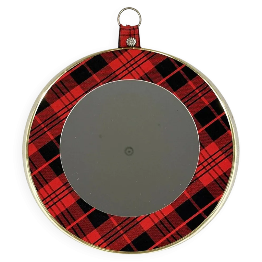Miroir mural tartan des années 1960