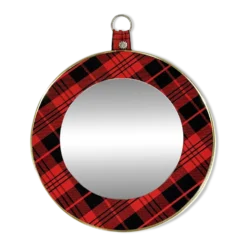 Miroir mural tartan des années 1960