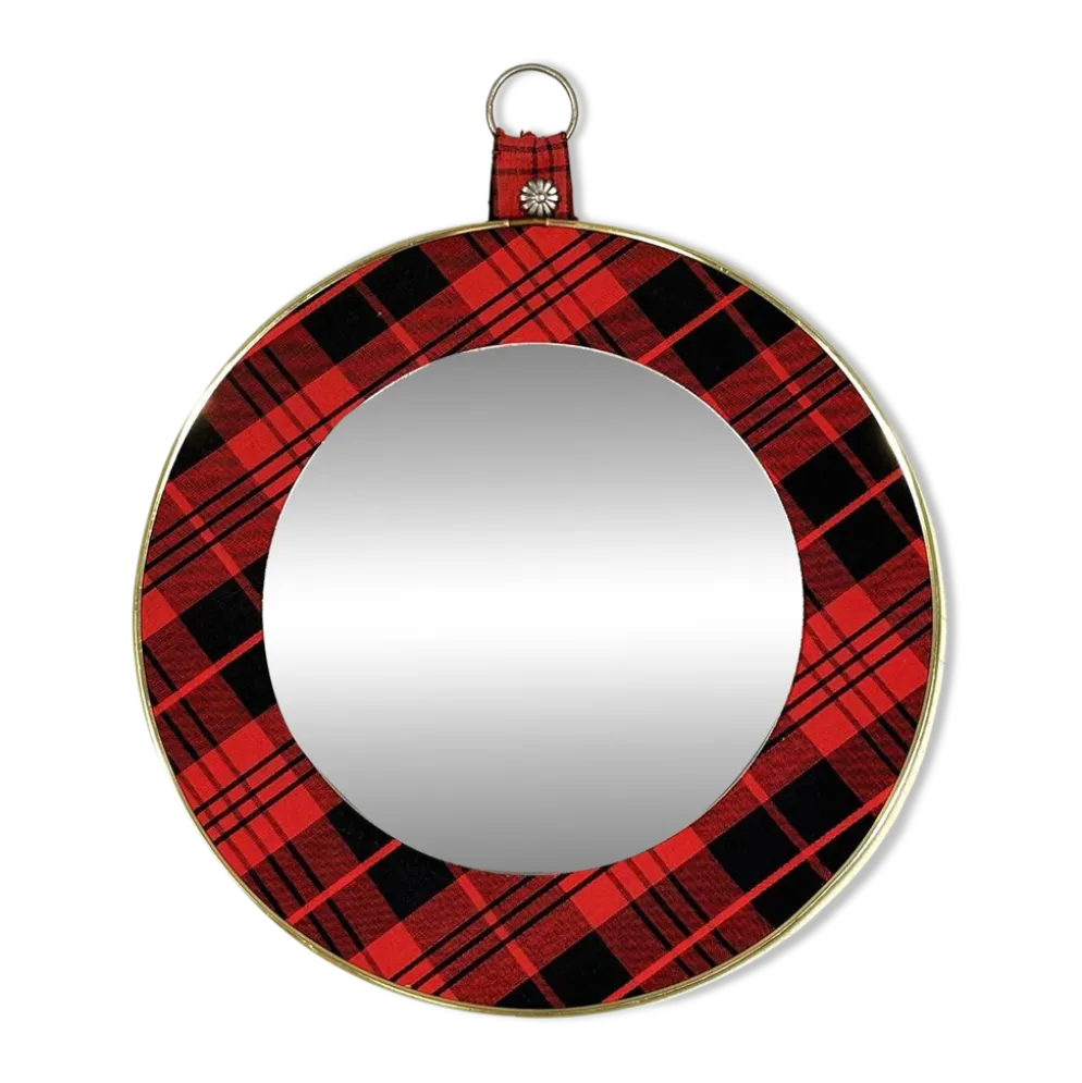 Miroir mural tartan des années 1960