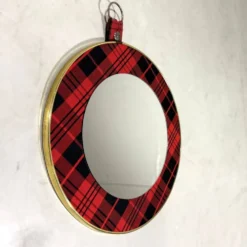 Miroir mural tartan des années 1960