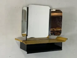 Miroir mural tri-pliant moderniste du milieu du siècle des années 1950