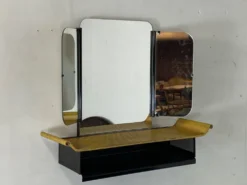 Miroir mural tri-pliant moderniste du milieu du siècle des années 1950