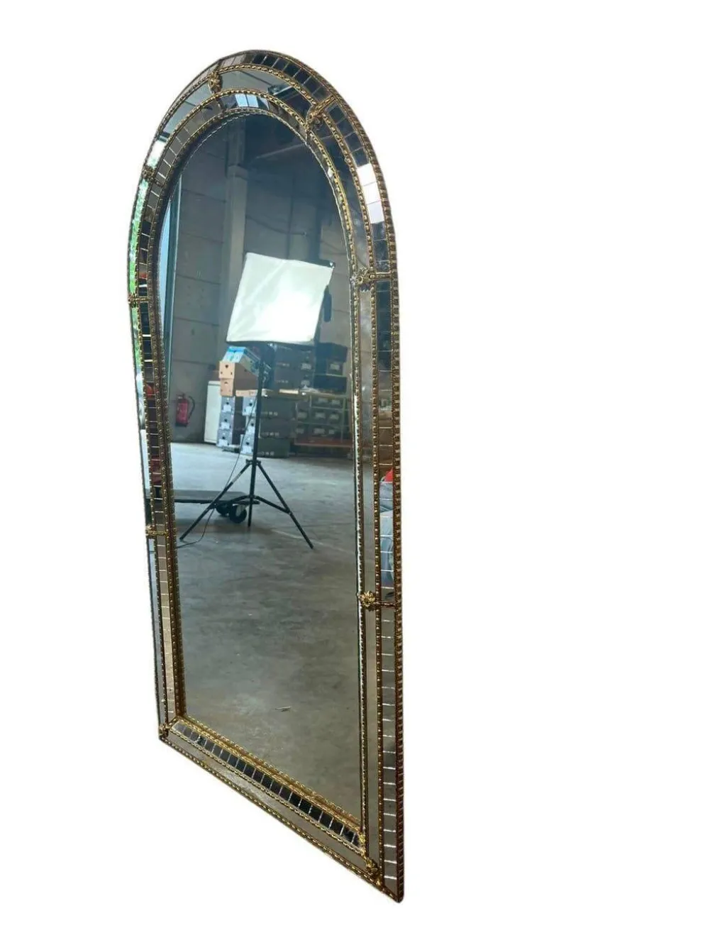Miroir mural vintage Art déco incurvé