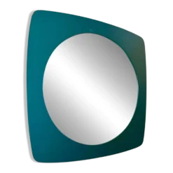 Miroir mural vintage en bois – vert foncé, années 70