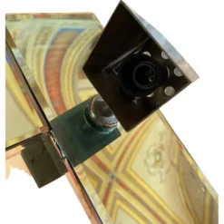Miroir mural vintage en verre vert d'eau, Italie, années 1970