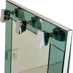 Miroir mural vintage en verre vert d'eau, Italie, années 1970