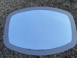 Miroir mural vintage en verre fumé bicolore circa 1980