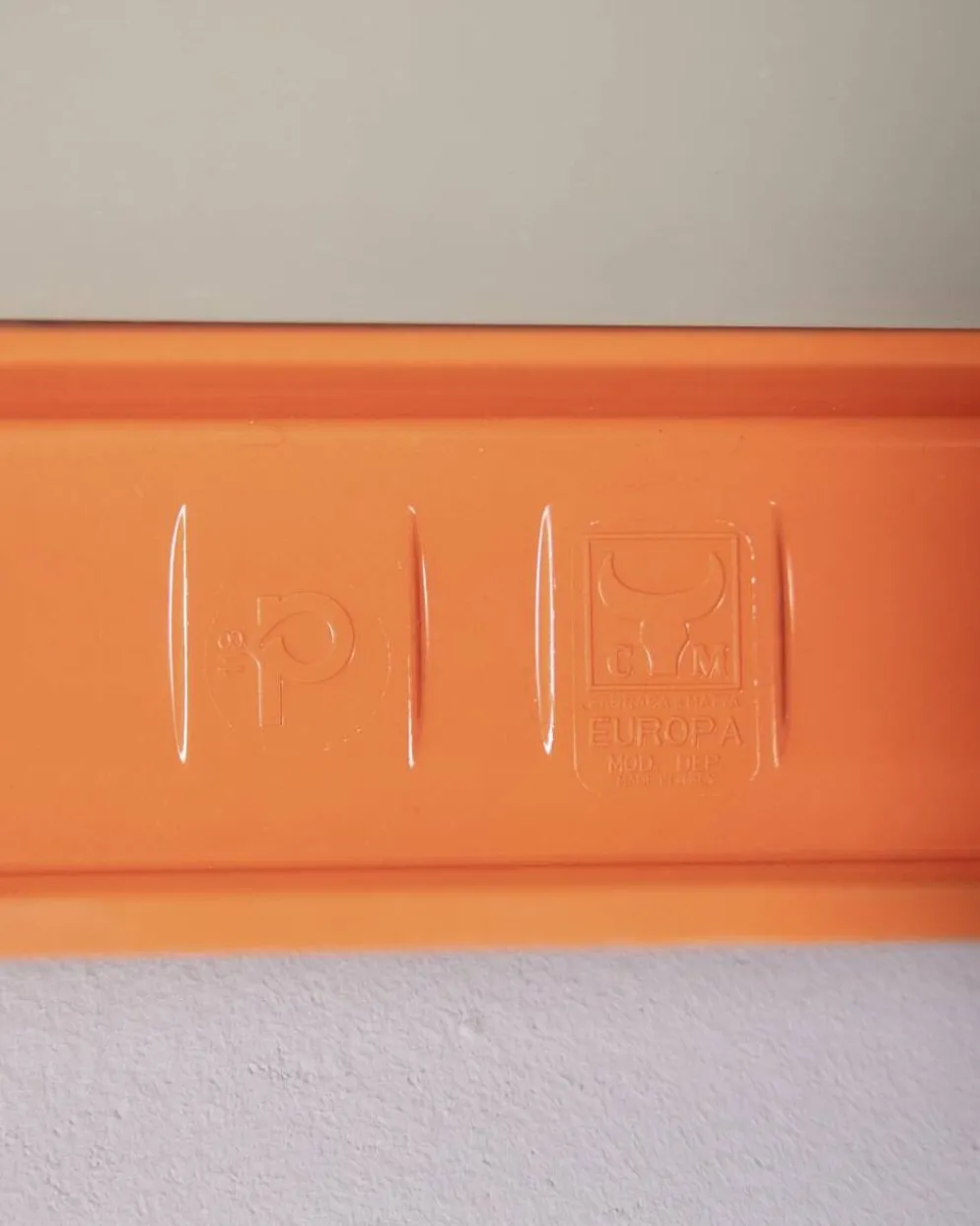 Miroir mural vintage orange par Carrara Matta, années 1970