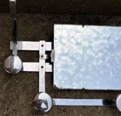 Miroir Mural Vintage à Patères, Chrome & Glace Mercure, Space Age, 60 / 70