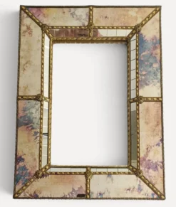 Miroir mural vénitien moderne, fait à la main en Espagne, fin des années 1980