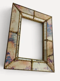 Miroir mural vénitien moderne, fait à la main en Espagne, fin des années 1980