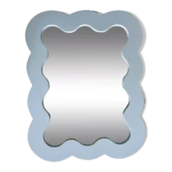 Miroir nuage en bois ondulé