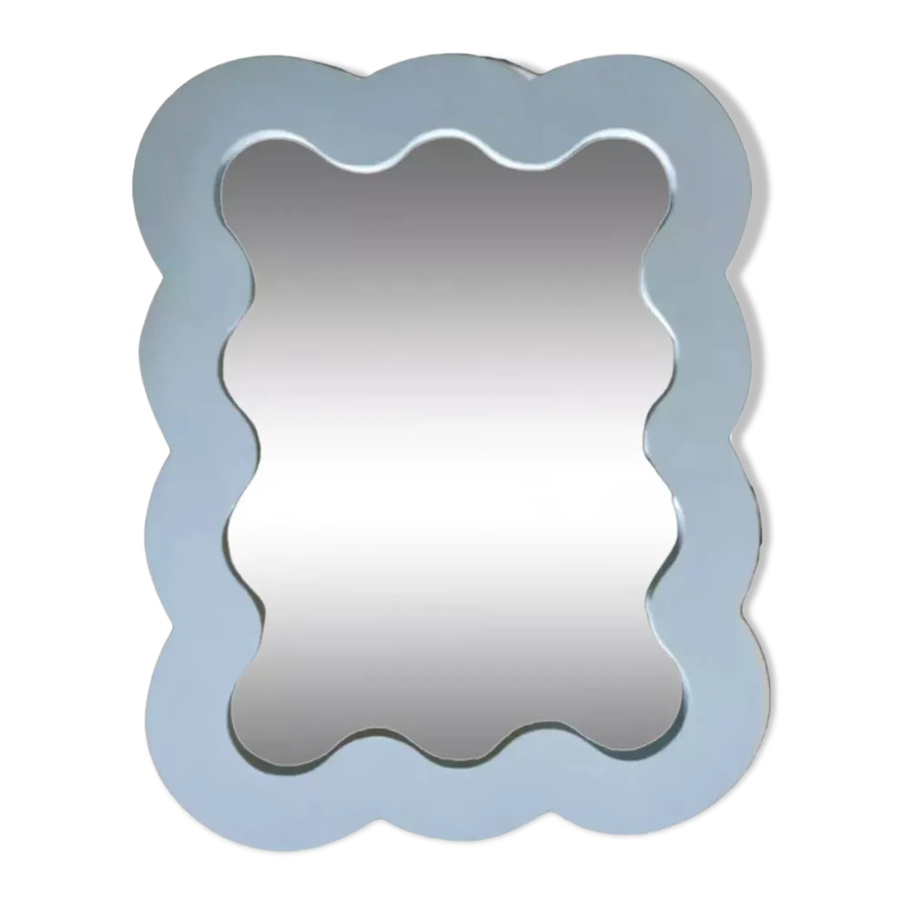 Miroir nuage en bois ondulé