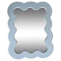 Miroir nuage en bois ondulé