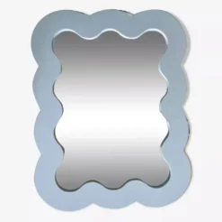 Miroir nuage en bois ondulé