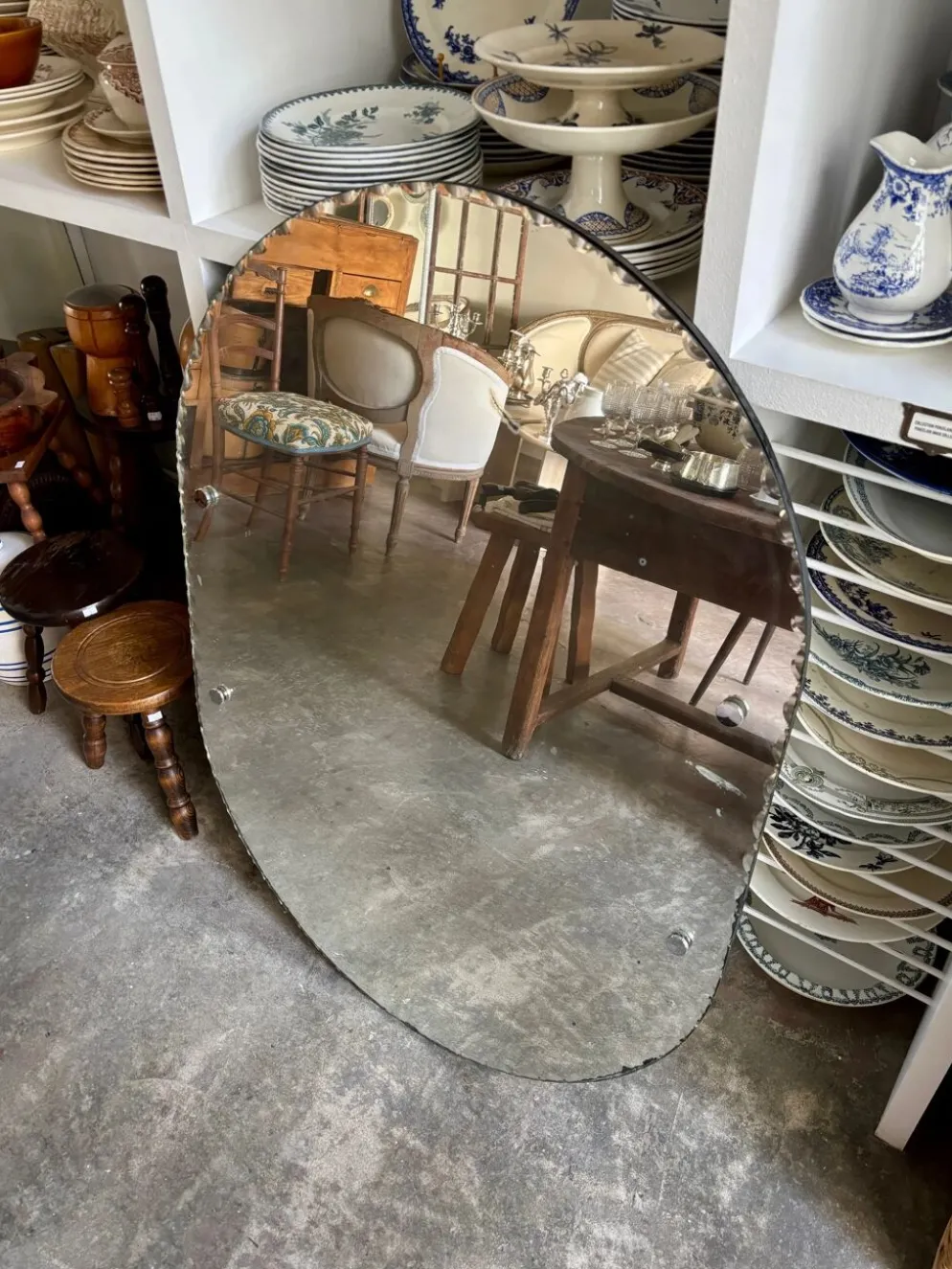 Miroir oblong biseauté ⌀ 110 x 81 cm