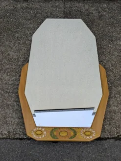 Miroir Octogonal biseauté Art Déco, Teck, 131cm