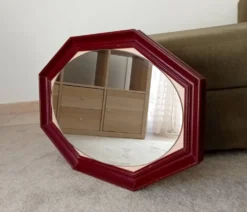 Miroir octogonale art déco en bois massif