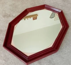 Miroir octogonale art déco en bois massif