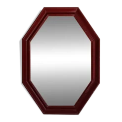 Miroir octogonale art déco en bois massif