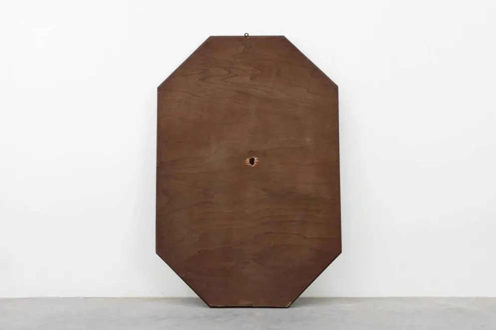 Miroir octogonal en bois Art Déco, France vers 1920