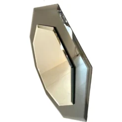 Miroir octogonal vintage en verre biseauté, Italie années 60